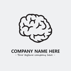 Brain illustration black and white for logo company vector image
