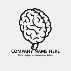 Brain illustration black and white for logo company vector image

