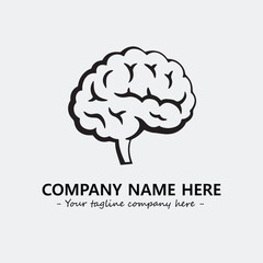 Brain illustration black and white for logo company vector image
