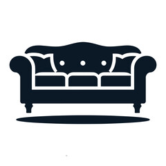 sofa silhouette icon Clipart image isolated on white background