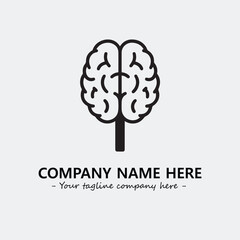 Brain illustration black and white for logo company vector image
