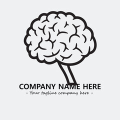 Brain illustration black and white for logo company vector image
