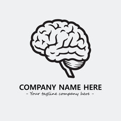 Brain illustration black and white for logo company vector image
