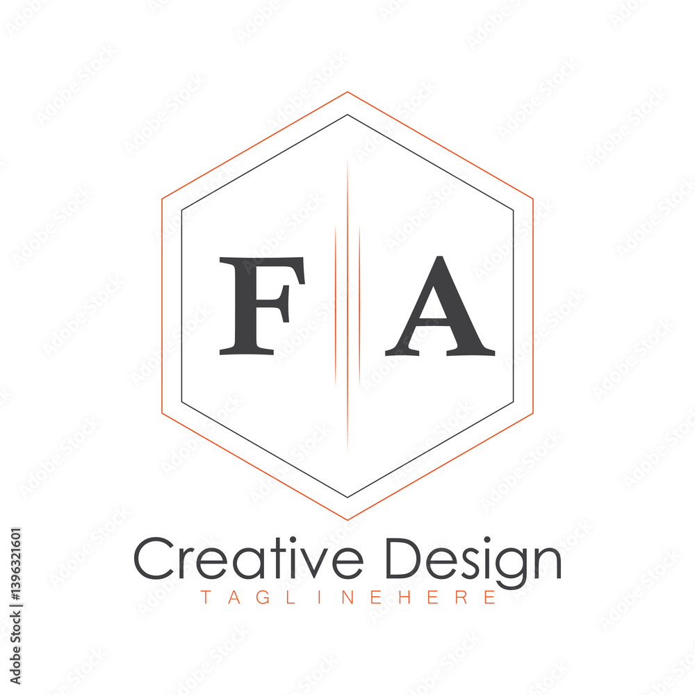 Fototapete initial monogram logo with polygon style design.