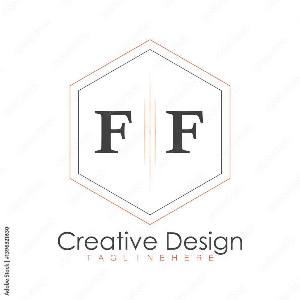 Fototapete initial monogram logo with polygon style design.