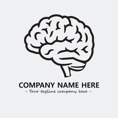 Brain illustration black and white for logo company vector image
