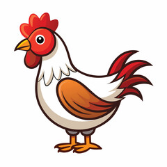 Hen isolated on white background