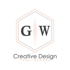 initial monogram logo with polygon style design.