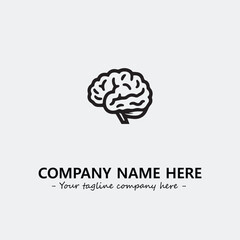 Brain illustration black and white for logo company vector image
