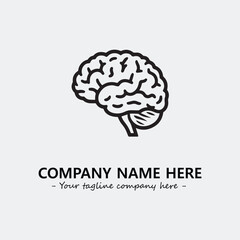 Brain illustration black and white for logo company vector image
