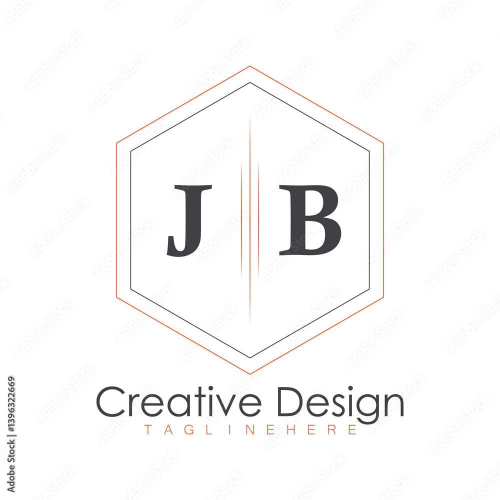 Fototapete initial monogram logo with polygon style design.