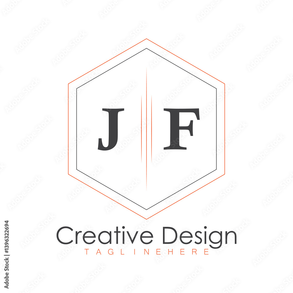 Fototapete initial monogram logo with polygon style design.