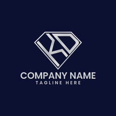 Naklejka premium Simple Letter Logo in Diamond Frame