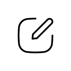 edit icon featuring a pencil inside a rounded square. Suitable for web design, mobile apps, and print materials
