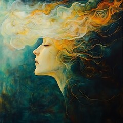 Woman Inhaling Inner Peace of excellence in splendor beyond compare with grace in style...