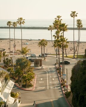 Road down to the beach in Corona Del Mar, Newport Beach, Orange County, California