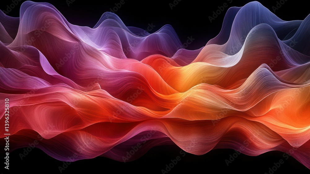 Poster abstract flow of vibrant colors. dynamic, flowing lines create a captivating visual experience. soft