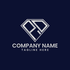 Fototapeta premium Simple Letter Logo in Diamond Frame