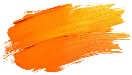 Painting brush strokes. Orange brush stroke on transparent background. Brush effect, wall painting. Brushes.