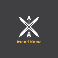 X logo with spear. Fully vector file. Editable color. Let me know if you want it to lean more toward a festive, corporate, or artistic theme