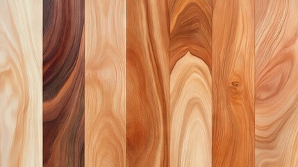 Obraz premium Various wood textures displayed with grain patterns and colors