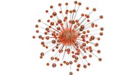 Unlock the Microscopic Mystery: The Abstract Virus Molecular Structure Model Shocks! The picture focuses on the mysterious virus molecular structure. Complex and orderly lines and shapes are intertwin
