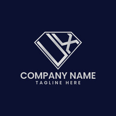 Naklejka premium Simple Letter Logo in Diamond Frame