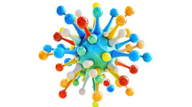 Unlock the Microscopic Mystery: The Abstract Virus Molecular Structure Model Shocks! The picture focuses on the mysterious virus molecular structure. Complex and orderly lines and shapes are intertwin