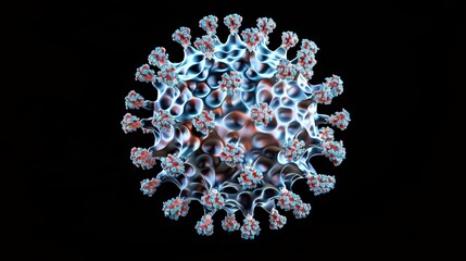 Unlock the Microscopic Mystery: The Abstract Virus Molecular Structure Model Shocks! The picture focuses on the mysterious virus molecular structure. Complex and orderly lines and shapes are intertwin