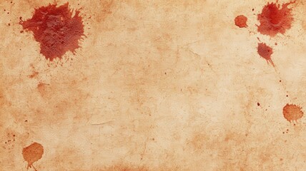 Abstract Rustic Beige Texture Background with Dark Red Splatters and Uneven Color Intensities