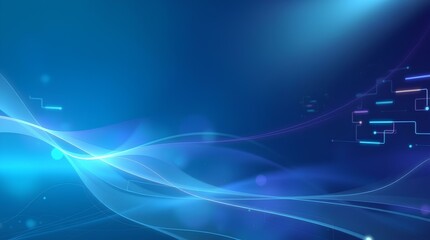 Ethereal Blue Waves of Digital Abstract