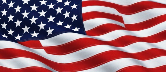 Patriotic fervor waving flag, iconic symbol of united states of america