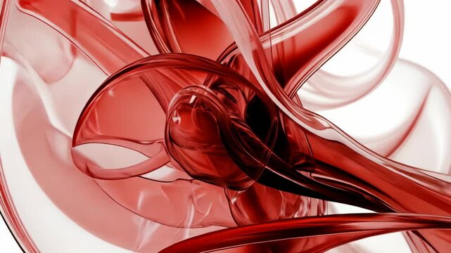 Abstract swirling red patterns create a dynamic and fluid visual effect in this digital artwork