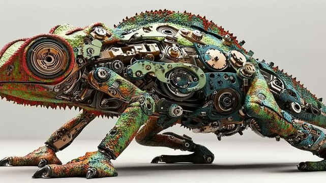 Mechanical Chameleon: A Steampunk Marvel