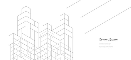 Fototapeta premium 幾何学 抽象 建築 テクノロジー ビジネス 背景