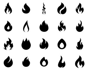 set of fire icons collection vector illustration