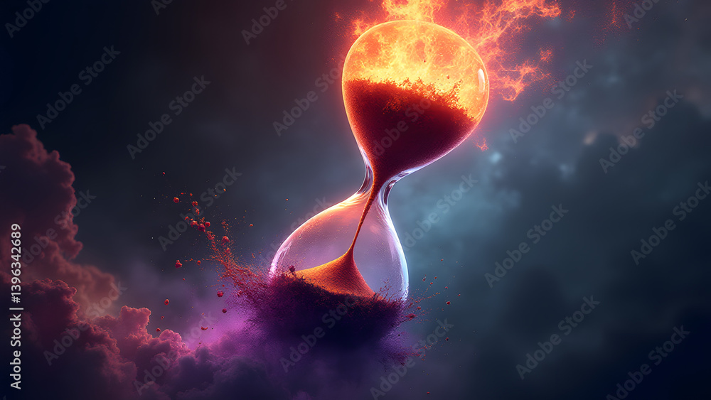 Poster cosmic hourglass fractures between solar flares and dark matter. stellar shockwaves create fractal c