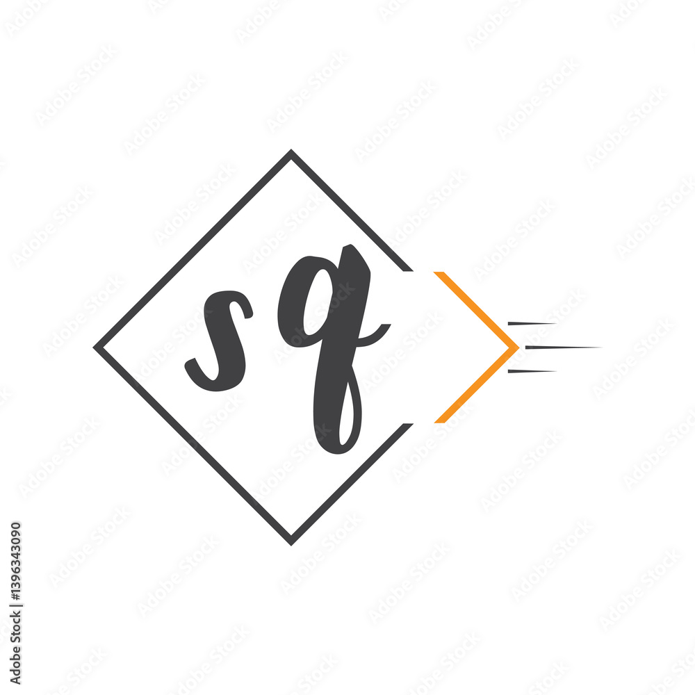 Fototapete initial monogram logo with square style design.
