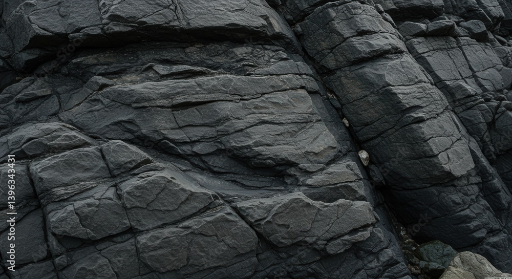 Poster dark gray rock formations displaying rugged texture and geological patterns
