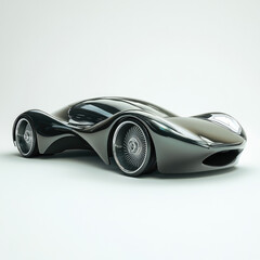 Futuristic Streamlined Car on transparent background