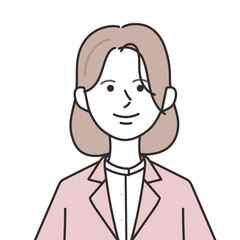 ジャケットを着たミディアムヘアの女性