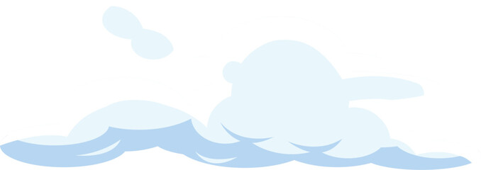Stylized Fluffy and Puffy Cloud Illustration