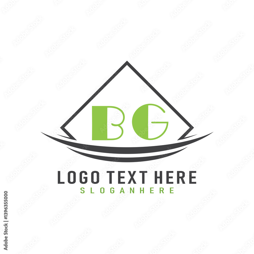Fototapete initial monogram logo with square style design.