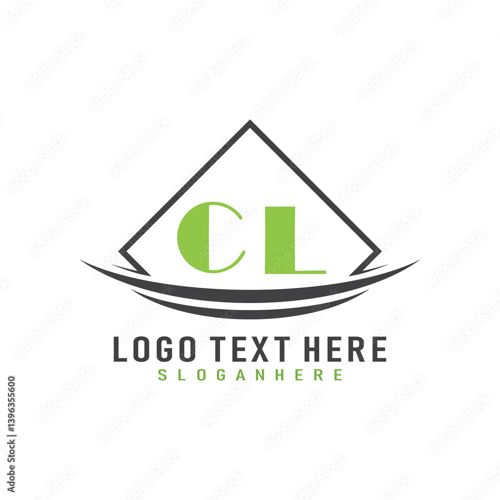 Fototapete initial monogram logo with square style design.