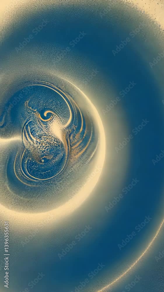 Poster swirling patterns of sand and water create mesmerizing visuals on a sunny day at the beach