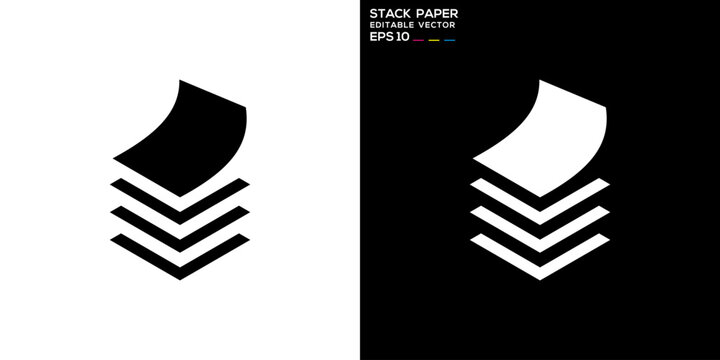 Stack paper logo. Layer, page, book. Vector icon symbol design template EPS 10.