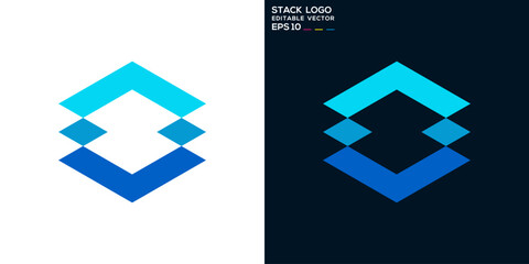 Stack logo. Storage, layer, paper, data, shipping, packing. Vector icon symbol design template EPS 10.