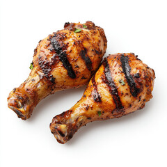 Grilled Chicken Drumsticks on transparent background