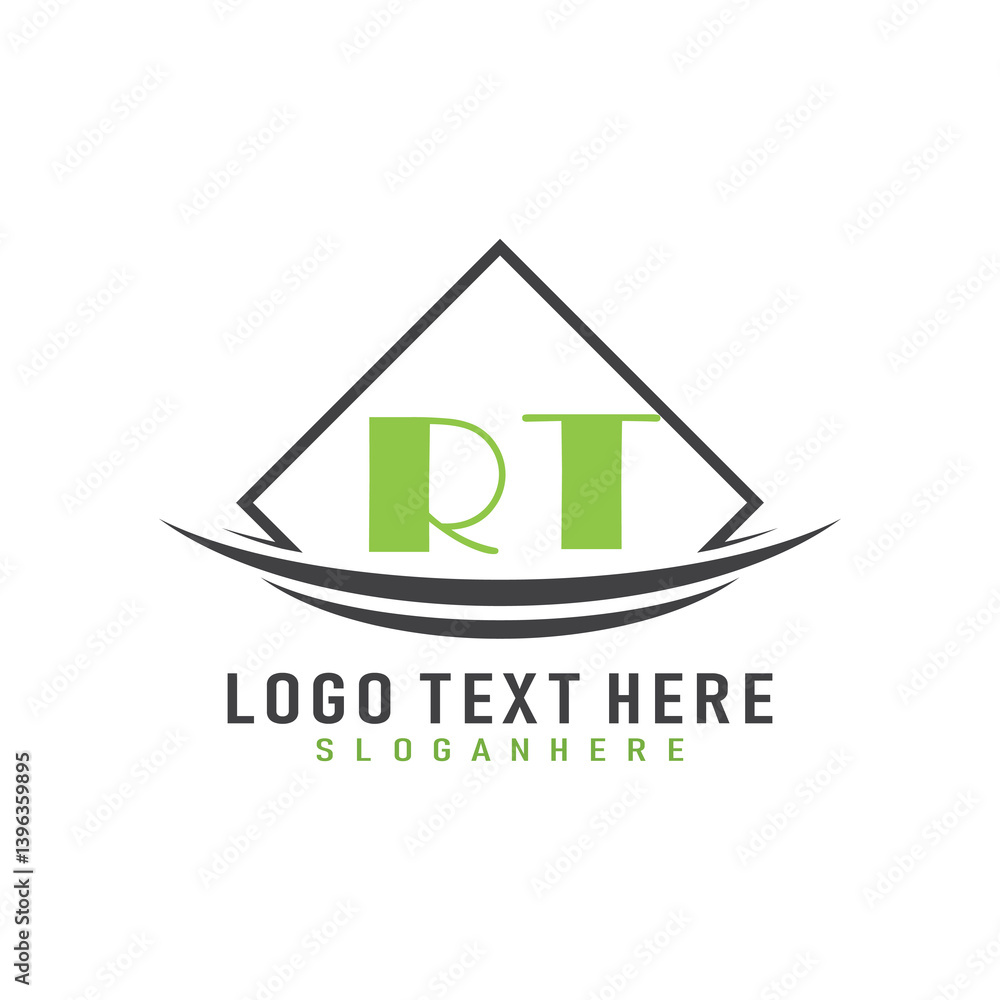 Fototapete initial monogram logo with square style design.
