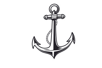 Nautical anchor icon, a heavy metal marine symbol for ship security